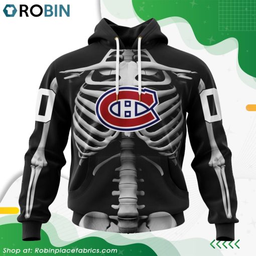 NHL Montreal Canadiens Skeleton Costume For Halloween Hoodie