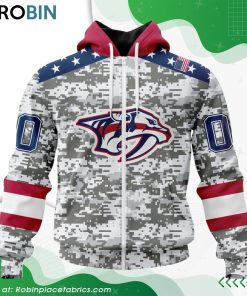 NHL Nashville Predators Camo Design For Veterans Day Hoodie NHL Nashville Predators Camo Design For Veterans Day Hoodie