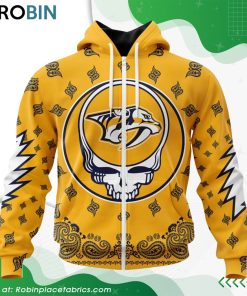 NHL Nashville Predators Grateful Dead Design Hoodie