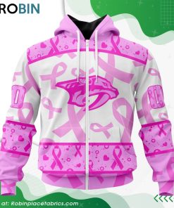 NHL Nashville Predators Pink Breast Cancer Awareness Hoodie