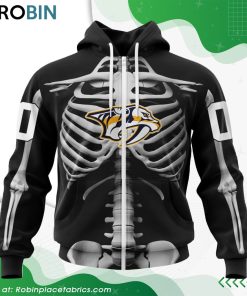NHL Nashville Predators Skeleton Costume For Halloween Hoodie
