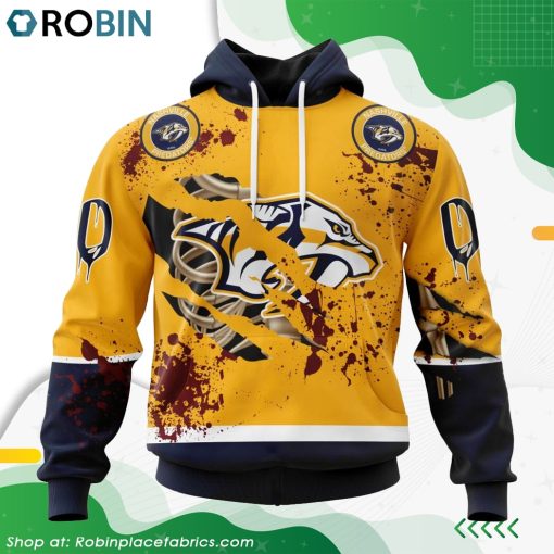 NHL Nashville Predators Specialized Design Jersey With Your Ribs For Halloween Hoodie