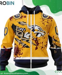 NHL Nashville Predators Specialized Design Jersey With Your Ribs For Halloween Hoodie