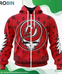 NHL New Jersey Devils Grateful Dead Design Hoodie