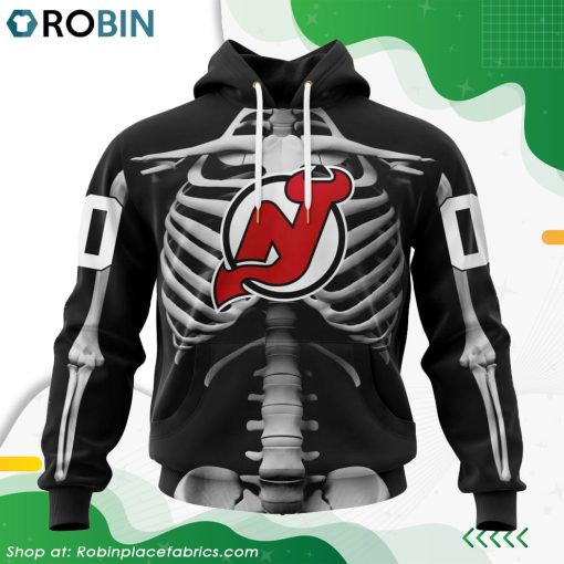 NHL New Jersey Devils Skeleton Costume For Halloween Hoodie