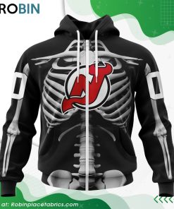 NHL New Jersey Devils Skeleton Costume For Halloween Hoodie