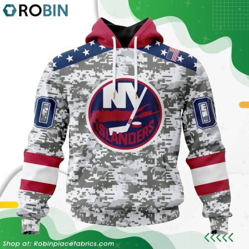 NHL New York Islanders Camo Design For Veterans Day Hoodie