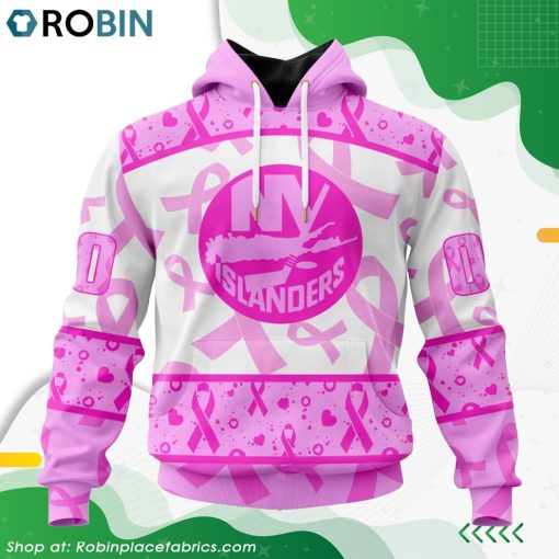 NHL New York Islanders Pink Breast Cancer Awareness Hoodie