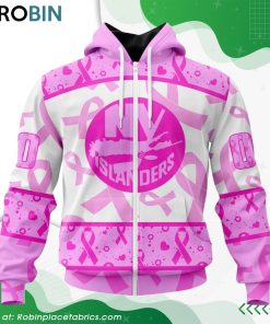NHL New York Islanders Pink Breast Cancer Awareness Hoodie NHL New York Islanders Pink Breast Cancer Awareness Hoodie