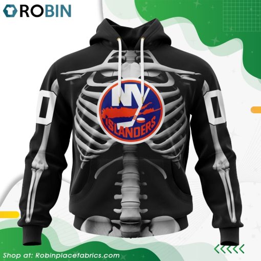 NHL New York Islanders Skeleton Costume For Halloween Hoodie