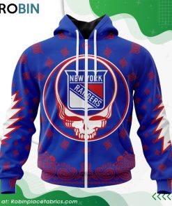NHL New York Rangers Grateful Dead Design Hoodie