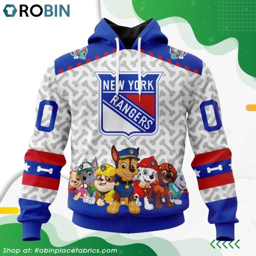 NHL New York Rangers PawPatrol Design Hoodie