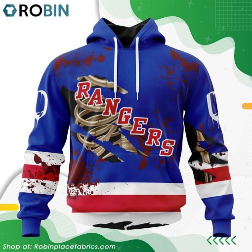 NHL New York Rangers Specialized Design Jersey With Your Ribs For Halloween Hoodie