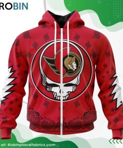 NHL Ottawa Senators Grateful Dead Design Hoodie
