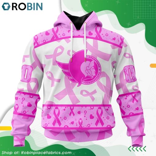 NHL Ottawa Senators Pink Breast Cancer Awareness Hoodie
