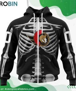 NHL Ottawa Senators Skeleton Costume For Halloween Hoodie NHL Ottawa Senators Skeleton Costume For Halloween Hoodie