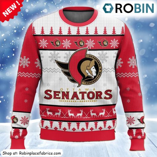 Nhl Ottawa Senators Ugly Christmas Sweatshirt, Sweater