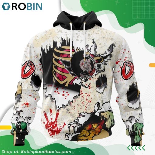NHL Ottawa Senators Zombie Style For Halloween Hoodie