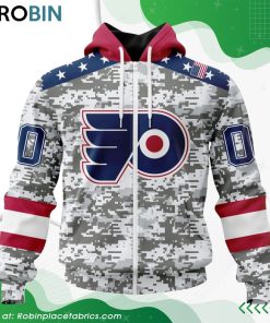 NHL Philadelphia Flyers Camo Design For Veterans Day Hoodie