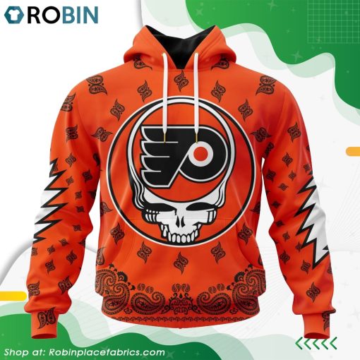 NHL Philadelphia Flyers Grateful Dead Design Hoodie