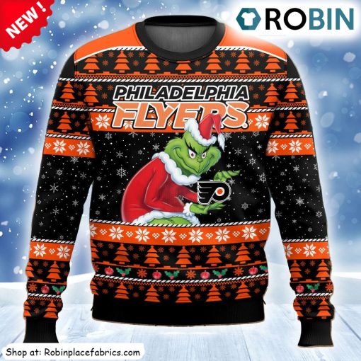 Nhl Philadelphia Flyers Grinch Ugly Christmas Sweatshirt, Sweater