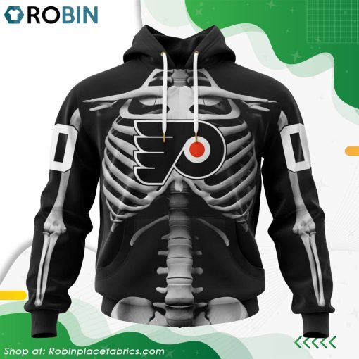 NHL Philadelphia Flyers Skeleton Costume For Halloween Hoodie