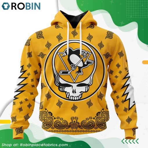NHL Pittsburgh Penguins Grateful Dead Design Hoodie
