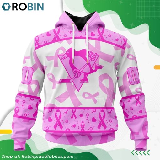 NHL Pittsburgh Penguins Pink Breast Cancer Awareness Hoodie