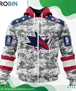 NHL San Jose Sharks Camo Design For Veterans Day Hoodie