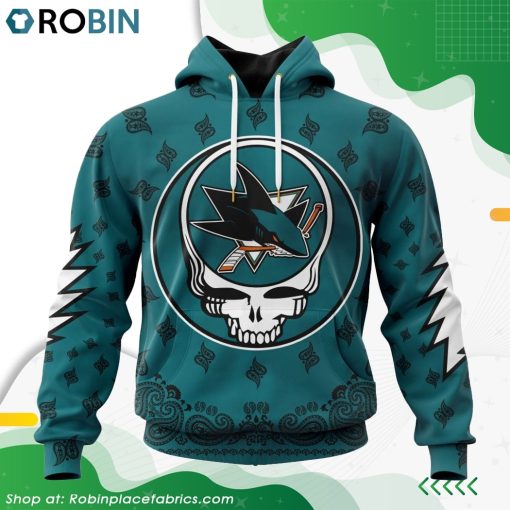 NHL San Jose Sharks Grateful Dead Design Hoodie