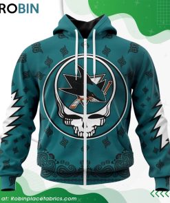 NHL San Jose Sharks Grateful Dead Design Hoodie
