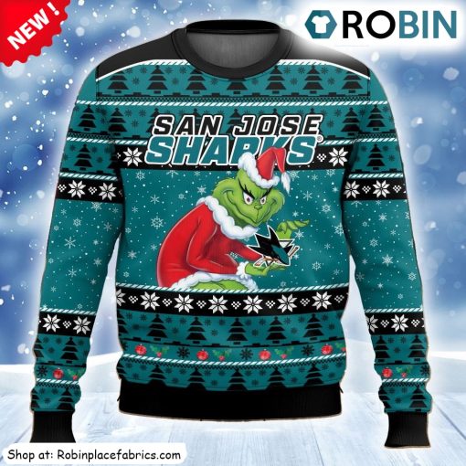 Nhl San Jose Sharks Grinch Ugly Christmas Sweatshirt, Sweater