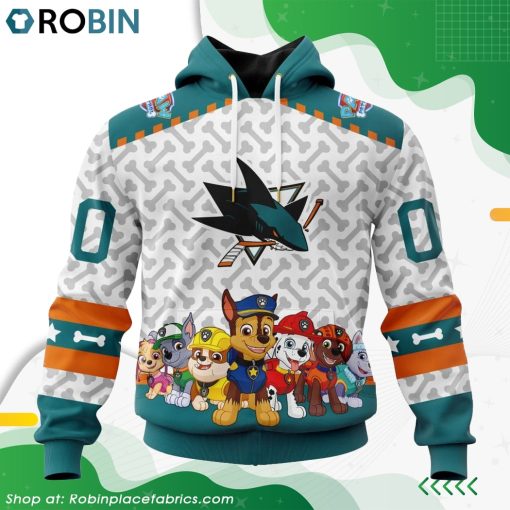 NHL San Jose Sharks PawPatrol Design Hoodie