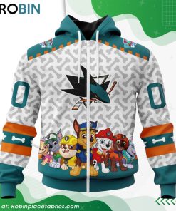 NHL San Jose Sharks PawPatrol Design Hoodie