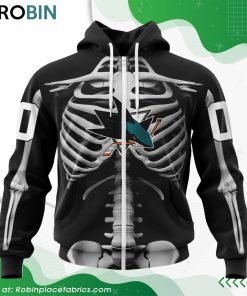 NHL San Jose Sharks Skeleton Costume For Halloween Hoodie