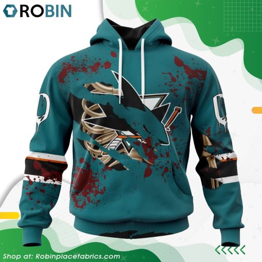 NHL San Jose Sharks Specialized Design Jersey With Your Ribs For Halloween Hoodie