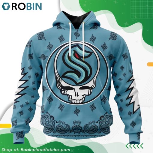 NHL Seattle Kraken Grateful Dead Design Hoodie