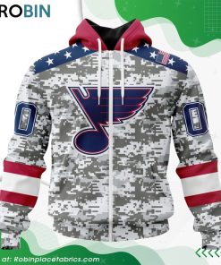 NHL St. Louis Blues Camo Design For Veterans Day Hoodie