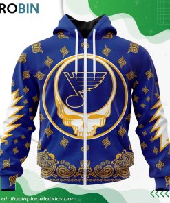 NHL St. Louis Blues Grateful Dead Design Hoodie NHL St. Louis Blues Grateful Dead Design Hoodie
