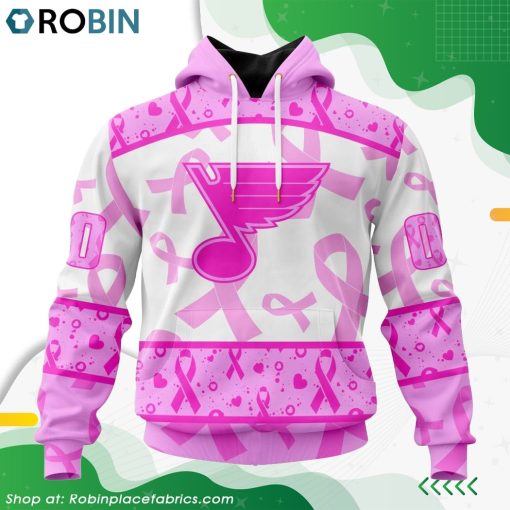 NHL St. Louis Blues Pink Breast Cancer Awareness Hoodie