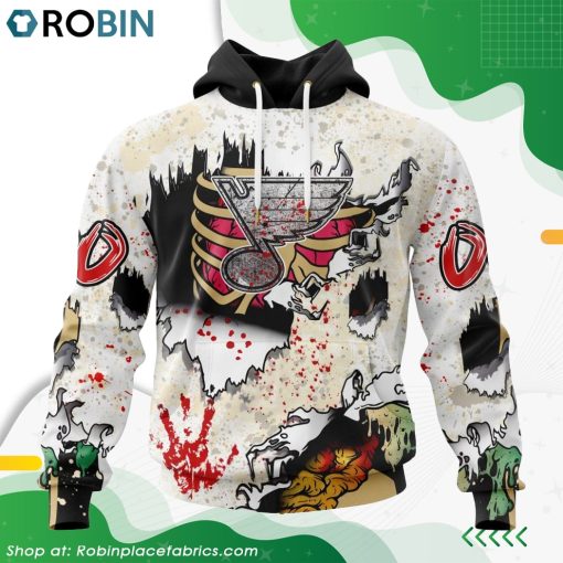 NHL St. Louis Blues Zombie Style For Halloween Hoodie