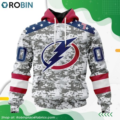 NHL Tampa Bay Lightning Camo Design For Veterans Day Hoodie