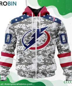 NHL Tampa Bay Lightning Camo Design For Veterans Day Hoodie