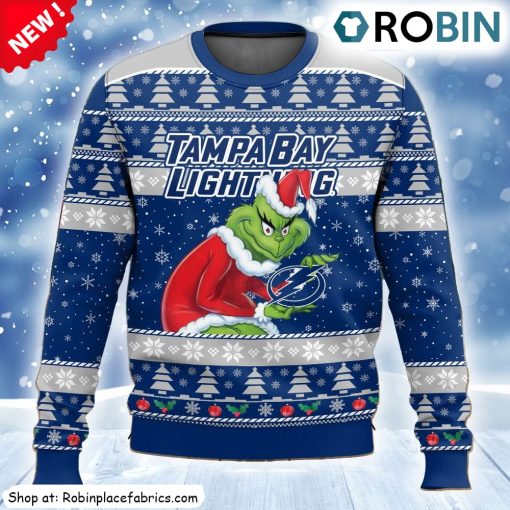 Nhl Tampa Bay Lightning Grinch Ugly Christmas Sweatshirt, Sweater