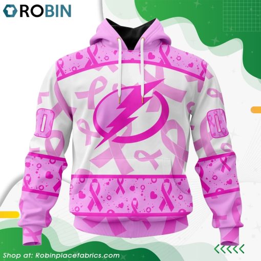 NHL Tampa Bay Lightning Pink Breast Cancer Awareness Hoodie