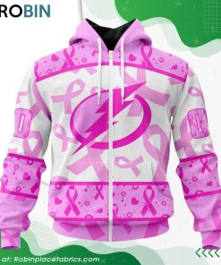 NHL Tampa Bay Lightning Pink Breast Cancer Awareness Hoodie