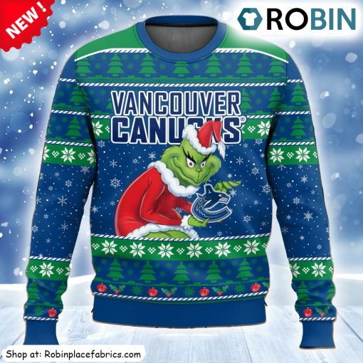 Nhl Vancouver Canucks Grinch Ugly Christmas Sweatshirt, Sweater