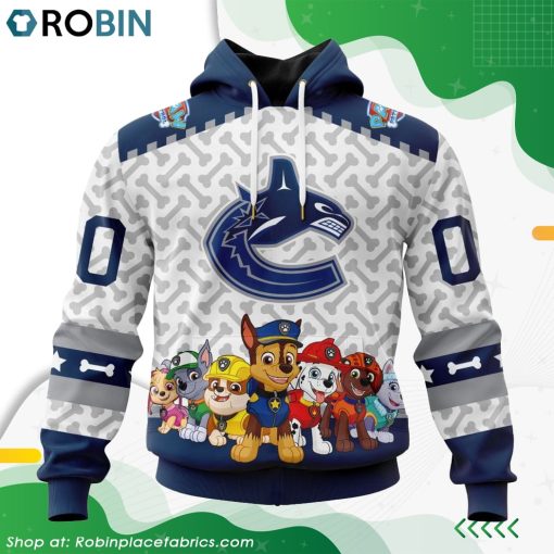 NHL Vancouver Canucks PawPatrol Design Hoodie