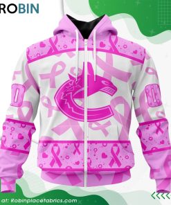 NHL Vancouver Canucks Pink Breast Cancer Awareness Hoodie