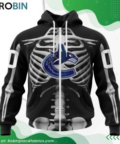 NHL Vancouver Canucks Skeleton Costume For Halloween Hoodie NHL Vancouver Canucks Skeleton Costume For Halloween Hoodie